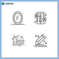 Universal Icon Symbols Group of 4 Modern Filledline Flat Colors of interior shower duck education questions compose Editable Vector Design Elements