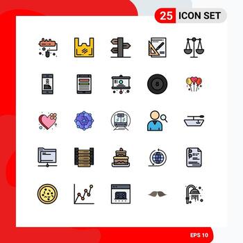 25 Filled line Flat Color concept for Websites Mobile and Apps balance presentation christmas layout winter Editable Vector Design Elements