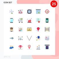 Modern Set of 25 Flat Colors and symbols such as webpage internet rocket browser encryption Editable Vector Design Elements