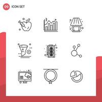 Modern Set of 9 Outlines Pictograph of computer remove home decorate filter delete Editable Vector Design Elements