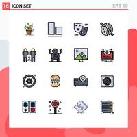 16 Creative Icons Modern Signs and Symbols of knowledge space comedy planet destroyed Editable Creative Vector Design Elements