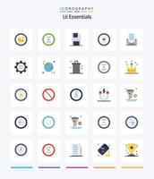 Creative Ui Essentials 25 Flat icon pack  Such As like. favorite. plus. save. floppy vector