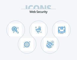 Web Security Blue Icon Pack 5 Icon Design. protection. signal. security. security. bug vector