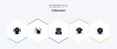 Halloween 25 Glyph icon pack including ware wolf. halloween. rope. evil. holiday vector
