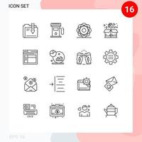 16 Thematic Vector Outlines and Editable Symbols of sale package sign box orbit Editable Vector Design Elements