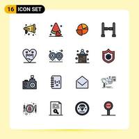 16 Creative Icons Modern Signs and Symbols of mother love chart heart fence Editable Creative Vector Design Elements