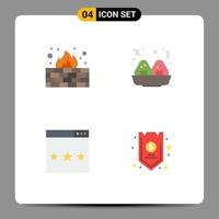 Set of 4 Commercial Flat Icons pack for antivirus ranking protection engine safe Editable Vector Design Elements