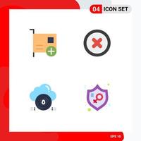 4 Universal Flat Icon Signs Symbols of add secure devices canceled cloud Editable Vector Design Elements