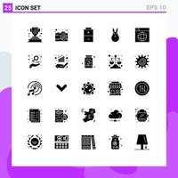 Set of 25 Modern UI Icons Symbols Signs for world internet electric design rabbit Editable Vector Design Elements