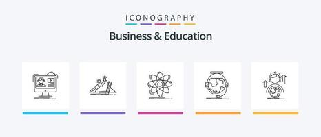 negocio y educación línea 5 5 icono paquete incluso en línea. convertir. interactivo. dinero. divisa. creativo íconos diseño vector