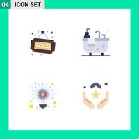 Stock Vector Icon Pack of 4 Line Signs and Symbols for tag light sold hub pray Editable Vector Design Elements