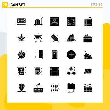 25 Universal Solid Glyphs Set for Web and Mobile Applications password hack weight email people Editable Vector Design Elements