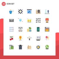 25 Thematic Vector Flat Colors and Editable Symbols of house construction marketing blueprint website Editable Vector Design Elements