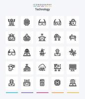 Creative Technology 25 OutLine icon pack  Such As cell. technology. computer. lock. google vector