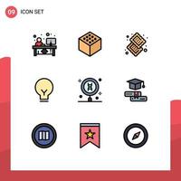 9 Creative Icons Modern Signs and Symbols of dna ui cookie basic light Editable Vector Design Elements