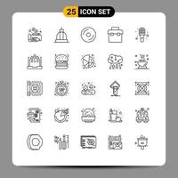 25 Creative Icons Modern Signs and Symbols of mic lunchbox cd equipment multimedia Editable Vector Design Elements