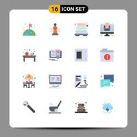 16 User Interface Flat Color Pack of modern Signs and Symbols of newspaper news game letter heating Editable Pack of Creative Vector Design Elements