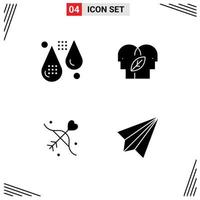 Set of 4 Modern UI Icons Symbols Signs for blood archery fitness eco mind marriage Editable Vector Design Elements