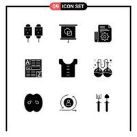 Set of 9 Commercial Solid Glyphs pack for baby code school web tools Editable Vector Design Elements