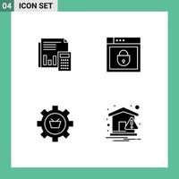 Modern Set of Solid Glyphs and symbols such as audit password budget financial web security Editable Vector Design Elements