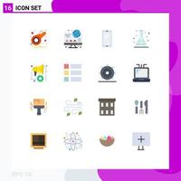 Universal Icon Symbols Group of 16 Modern Flat Colors of digital back to school smart phone flask school Editable Pack of Creative Vector Design Elements
