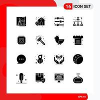 16 Creative Icons Modern Signs and Symbols of microchip chip design element leader business Editable Vector Design Elements