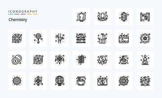 25 Chemistry Line icon pack vector