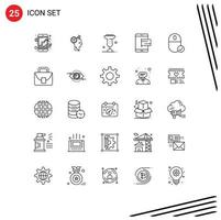 25 Universal Line Signs Symbols of pay mobile idea e mardi gras Editable Vector Design Elements