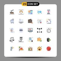 25 User Interface Flat Color Pack of modern Signs and Symbols of gaming direction board left production Editable Vector Design Elements