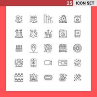 Universal Icon Symbols Group of 25 Modern Lines of physics farm fall barn surprise Editable Vector Design Elements