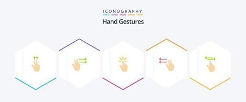 Hand Gestures 25 Flat icon pack including hand. finger. gesture. lefts. fingers vector