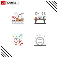 4 Universal Flat Icon Signs Symbols of accident engagement truck workplace love Editable Vector Design Elements