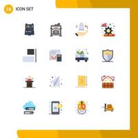 dieciséis plano color concepto para sitios web móvil y aplicaciones Derecha alinear ayy engranaje diagrama editable paquete de creativo vector diseño elementos