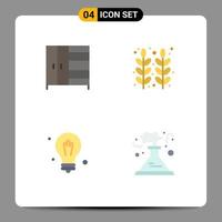 Pack of 4 Modern Flat Icons Signs and Symbols for Web Print Media such as furniture idea autumn thanksgiving factory Editable Vector Design Elements