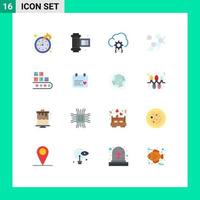 Modern Set of 16 Flat Colors and symbols such as product line develop business molecule Editable Pack of Creative Vector Design Elements