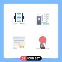 Flat Icon Pack of 4 Universal Symbols of computer information digital data finger Editable Vector Design Elements