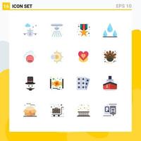 Universal Icon Symbols Group of 16 Modern Flat Colors of co invironmental award wet drops Editable Pack of Creative Vector Design Elements