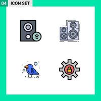 4 Creative Icons Modern Signs and Symbols of computers studio hardware hifi parrot Editable Vector Design Elements