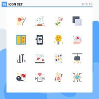 Group of 16 Modern Flat Colors Set for building duplicate scientific research copy nature Editable Pack of Creative Vector Design Elements