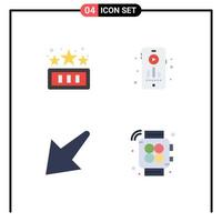 Pack of 4 creative Flat Icons of high score left play hobby watch Editable Vector Design Elements