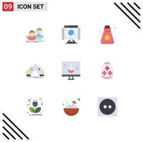 Stock Vector Icon Pack of 9 Line Signs and Symbols for app mobile technology gaming camping Editable Vector Design Elements