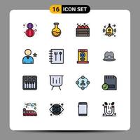 Set of 16 Modern UI Icons Symbols Signs for friend bell education education farming Editable Creative Vector Design Elements