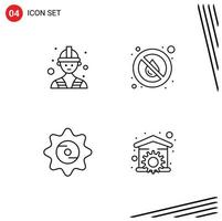 User Interface Pack of 4 Basic Filledline Flat Colors of builder cap drop water food Editable Vector Design Elements