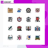 Flat Color Filled Line Pack of 16 Universal Symbols of designing art options public transit web development Editable Creative Vector Design Elements