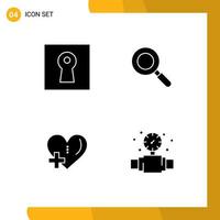 4 Creative Icons Modern Signs and Symbols of key add security find gauge Editable Vector Design Elements