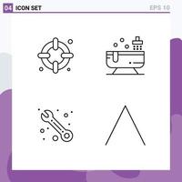 Pictogram Set of 4 Simple Filledline Flat Colors of insurance support bathroom water top Editable Vector Design Elements