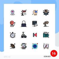 Set of 16 Modern UI Icons Symbols Signs for alarm profile cloud user energy Editable Creative Vector Design Elements