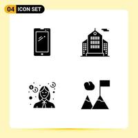 Thematic Vector Solid Glyphs and Editable Symbols of phone education android business money Editable Vector Design Elements