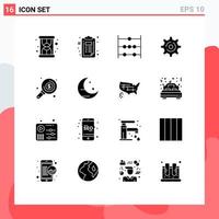 16 Creative Icons Modern Signs and Symbols of farming search math money setting Editable Vector Design Elements