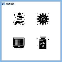 Universal Icon Symbols Group of 4 Modern Solid Glyphs of investment gate asset industry net Editable Vector Design Elements